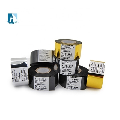 30mm * 100m LC1 Hot Stamping Foil Roll Μαύρες ταινίες κωδικοποίησης για εκτύπωση ημερομηνίας λήξης