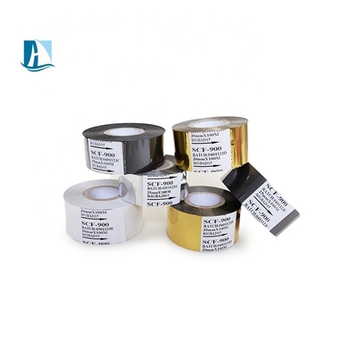 30mm * 100m LC1 Hot Stamping Foil Roll Μαύρες ταινίες κωδικοποίησης για εκτύπωση ημερομηνίας λήξης