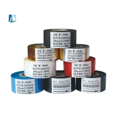 12mm Custom Request Black Hot Stamp Ribbon για εκτύπωση γραμμικού κώδικα και επισήμανση προϊόντων