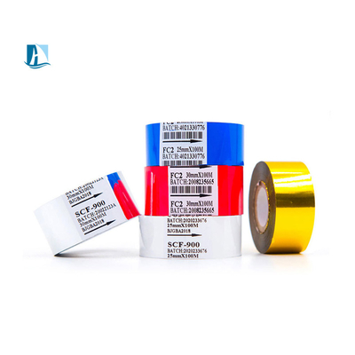 55*100m/122m πλάτος Custom Hot Stamp Ribbon για κωδικοποίηση ημερομηνίας στον κωδικοποιητή παρτίδας τύπου 241