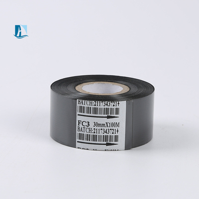 30mm πλάτος 120M μήκος ταινία θερμής σφραγίδωσης για συσκευασία υλικό χρονοδιάγραμμα κωδικοποιητικό φύλλο