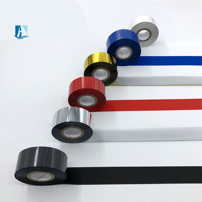 Χρυσή ταινία PET 55mm * 100m για θερμό τυπωτικό φύλλο και ταινία εκτυπωτή ημερομηνίας SCF900 Roll Perfume Machine