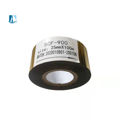 Προσαρμοσμένος εκτυπωτής PET Barcode Ribbon LC1 25mm*100m για εκτυπωτή ημερομηνίας FC3 SCF900 Hot Stamp