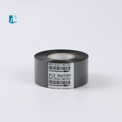 12 mm πλάτος καυτή γραμματοσήμανση κορδέλα σε εξατομικευμένο μαύρο χρώμα για το μηχάνημα εκτύπωσης
