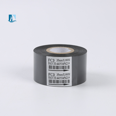 30mm*100m ταινία θερμής σφραγίδωσης για κωδικοποίηση ημερομηνίας σε χαρτί/δέρμα/υφασμάτινο/υφάσματα/πλαστικά