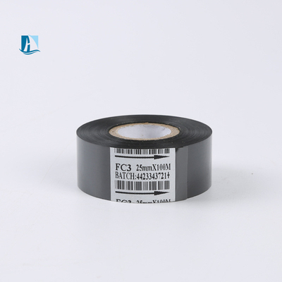 12mm Τυπογραφική κορδέλα κανονική συμβατή μαύρη καυτή σφραγίδα κορδέλα ετικέτα 35*100m