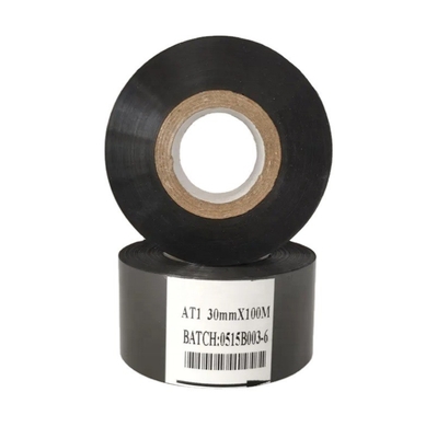 30mm * 100m LC1 Μαύρη ταινία μελάνης θερμικής μεταφοράς για εκτυπωτή Ημερομηνία παρτίδας πλαστικό υλικό