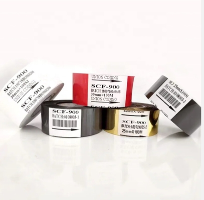30mm * 100m LC1 Μαύρη ταινία μελάνης θερμικής μεταφοράς για εκτυπωτή Ημερομηνία παρτίδας πλαστικό υλικό