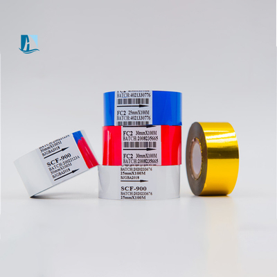 25mm*100m PET LC1 Ταινία μελάνης θερμικής μεταφοράς για μηχανή εκτύπωσης ετικετών χρονολογίας