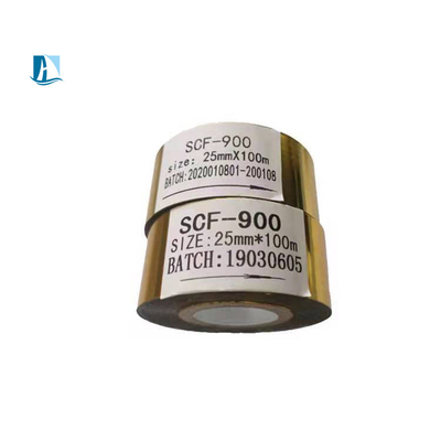 25mm*100m PET LC1 Ταινία μελάνης θερμικής μεταφοράς για μηχανή εκτύπωσης ετικετών χρονολογίας