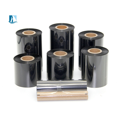 55mm*100m Τεχνητή ταινία θερμικής φύλλης πλήρης και ανθεκτική στην τριβή για μαύρη έγχρωμη εκτύπωση