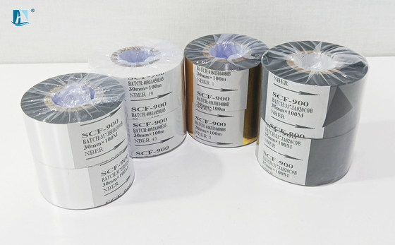Υψηλή ανθεκτικότητα 25mm 30mm*100m SCF900 PET θερμό φύλλο τυπογραφίας φύλλων για εκτύπωση