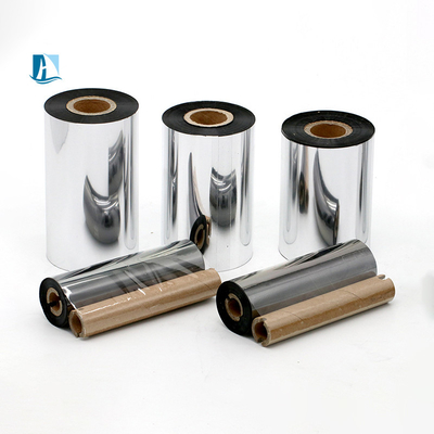 24mm PET Silver Hot Stamping Ribbon LC1 50mm*100m για ημερομηνία εκτύπωσης και φιλμ συσκευασίας