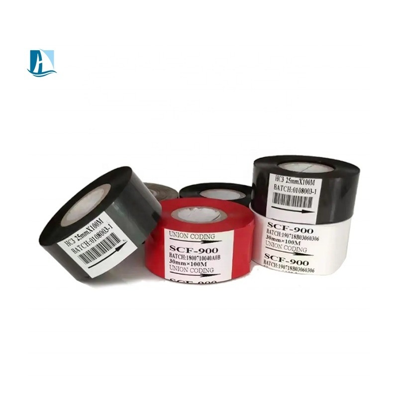 12mm Custom Request Black Hot Stamp Ribbon για εκτύπωση γραμμικού κώδικα και επισήμανση προϊόντων