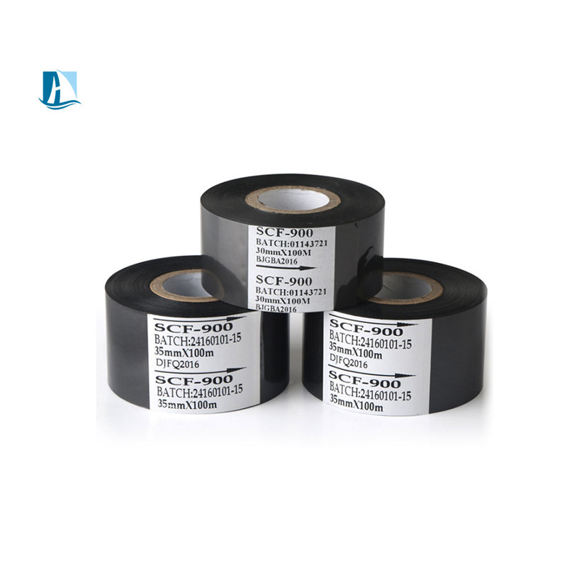 30mm*100m Τυπογραφική κορδέλα για ημερομηνία λήξης Τύπο σε ετικέτα εκτυπωτή SCF-900 θερμή σφραγίδα