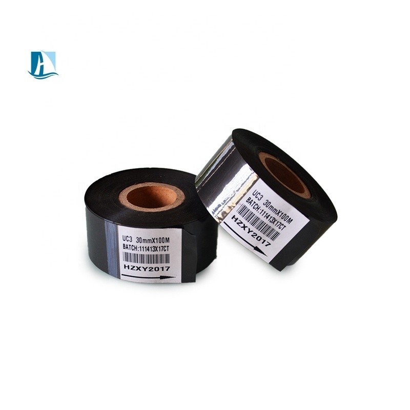 30 mm X 100m Μαύρο ρολό ταινίας κωδικοποίησης για SCF-900 ταινία θερμής σφραγίδας σε συσκευασία