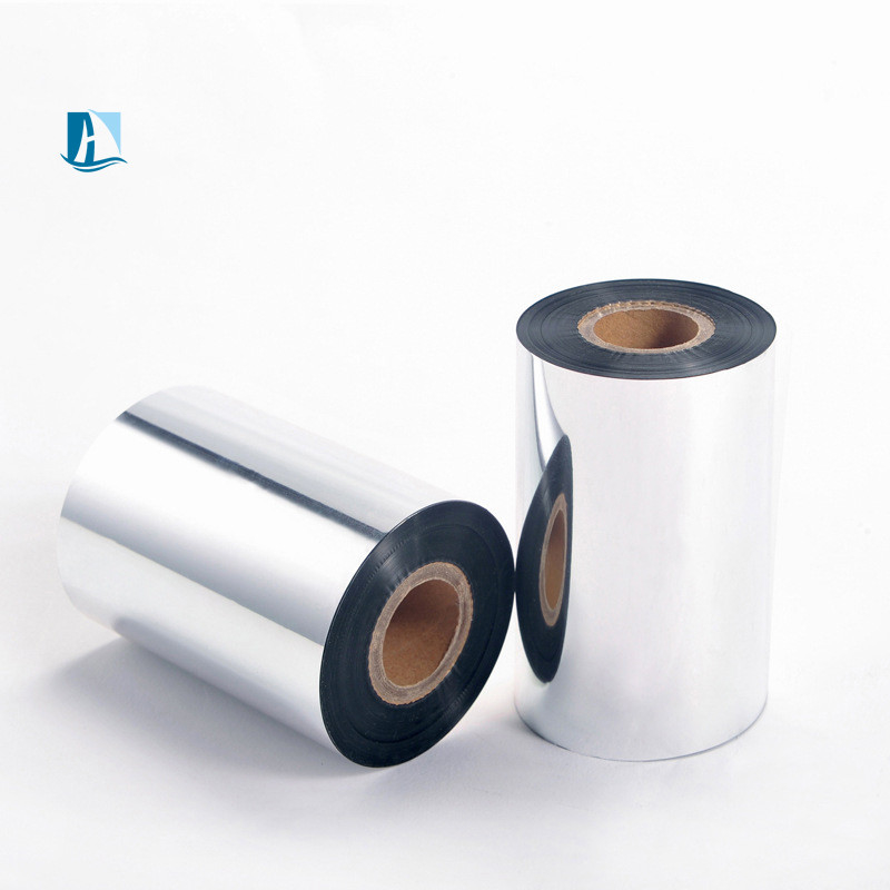 24mm PET Silver Hot Stamping Ribbon LC1 50mm*100m για ημερομηνία εκτύπωσης και φιλμ συσκευασίας